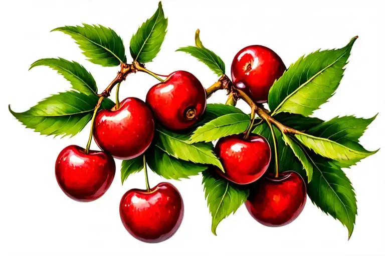 Cherry Fruit Tree Branch