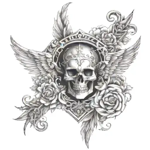 A Gatekeeper Angel Of Death Protecting A Family Symbolizing Strength And Love