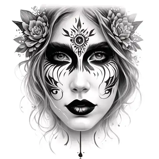 Fairy Face Paint Black And White