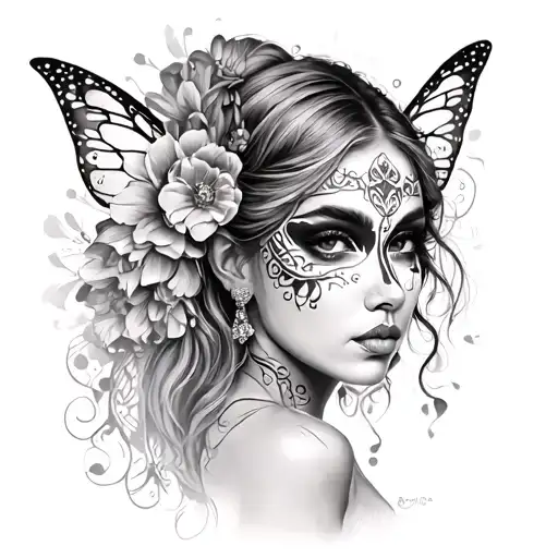 Fairy Face Paint Black And White