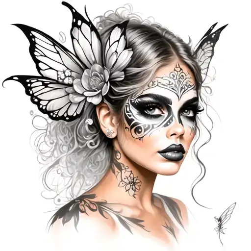 Fairy Face Paint Black And White