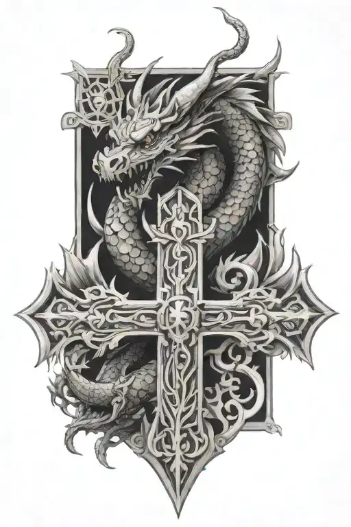 Cross With Dragon