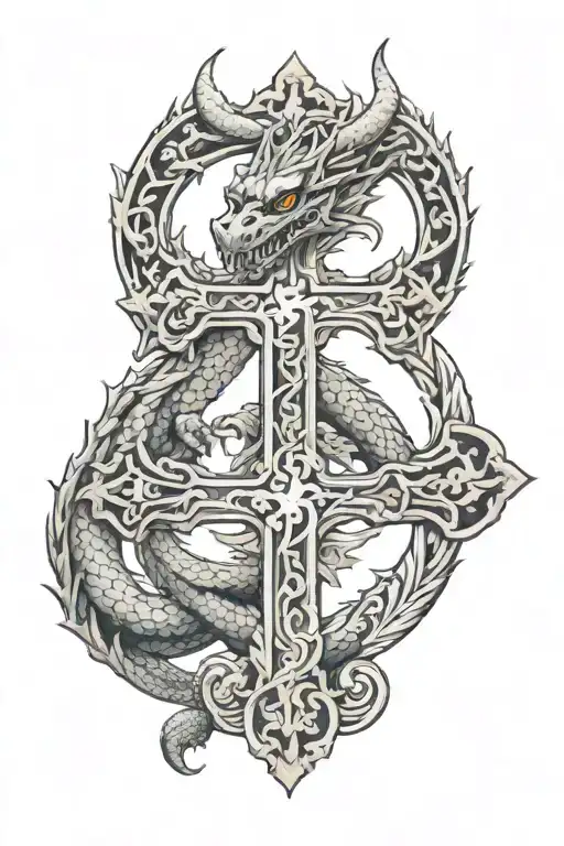 Cross With Dragon