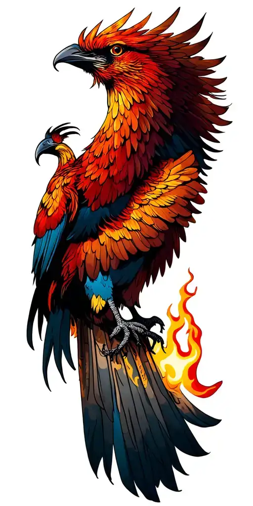 Phenix Bird Rising From The Ashes