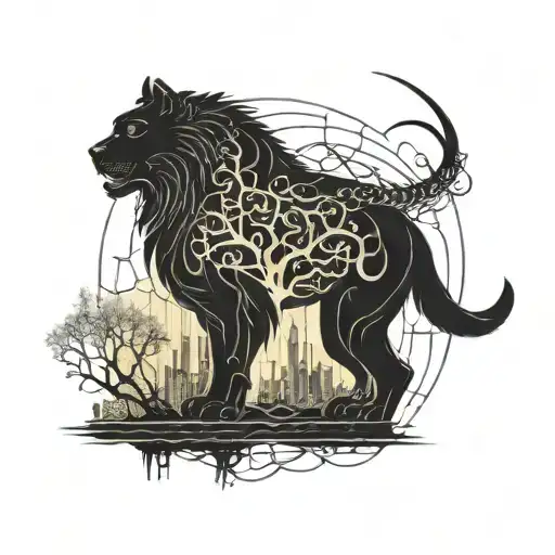 A Wild Animal Silhouette Blending With A Trading Graph Symbolizing Risk And Reward