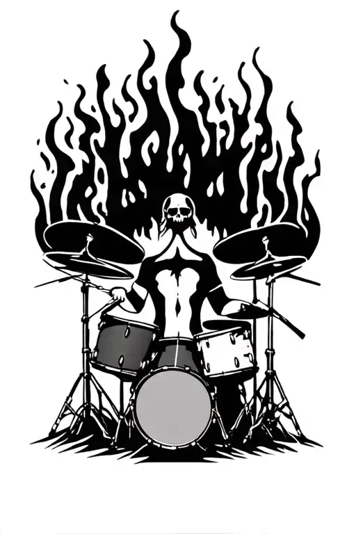Burnt Forest Rip Drummer Silhouette