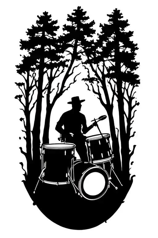 Burnt Forest Rip Drummer Silhouette