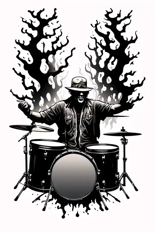 Burnt Forest Rip Drummer Silhouette