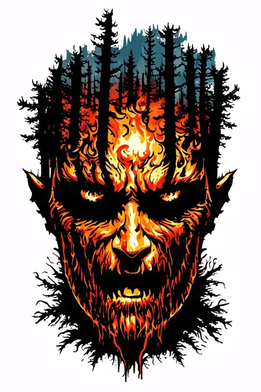 Burnt Forest Rip Drummer Silhouette