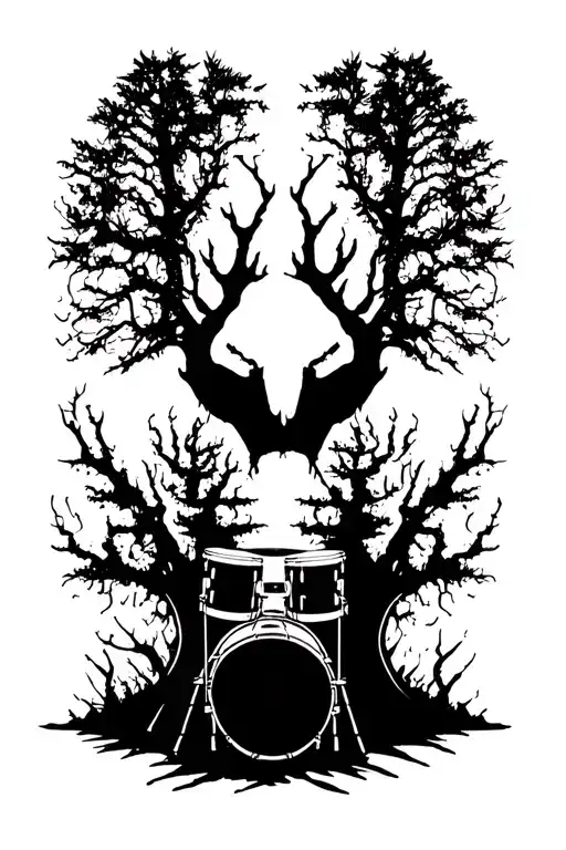 Burnt Forest Rip Drummer Silhouette