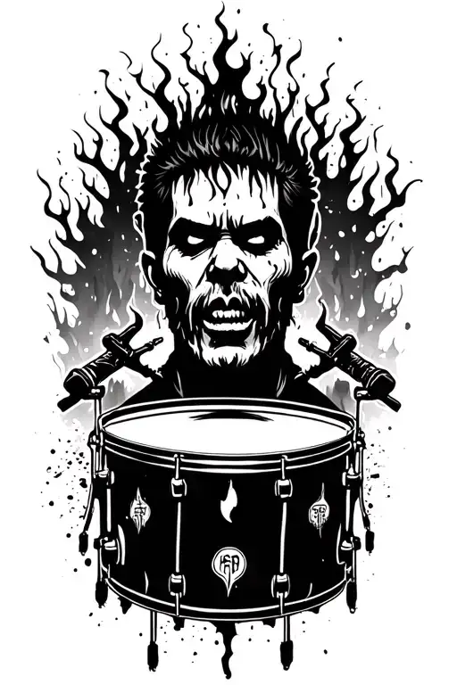 Burnt Forest Rip Drummer Silhouette