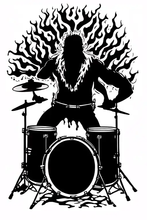 Burnt Forest Drummer Silhouette Rip