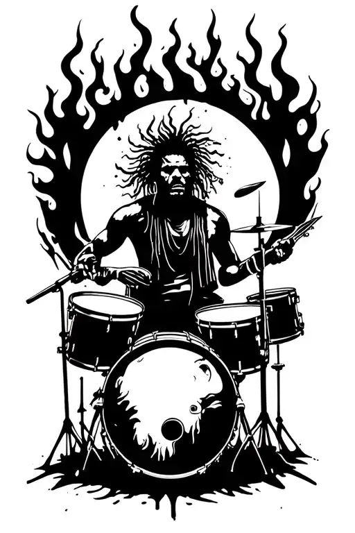 Burnt Forest Drummer Silhouette Rip