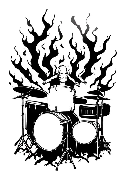 Burnt Forest Drummer Silhouette Rip