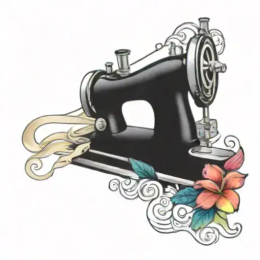 Ocen Wave Sewing Machine Plumeria Rainbow