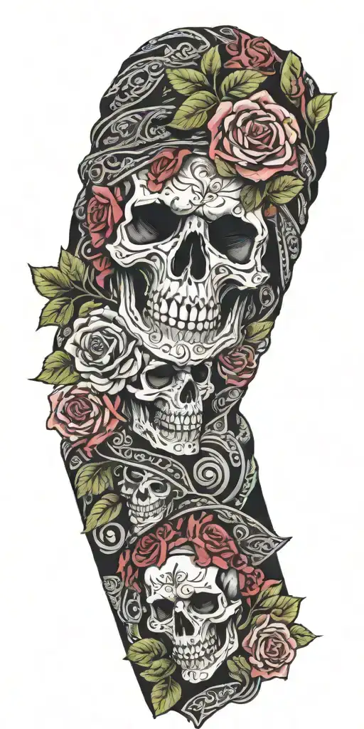 Skull Roses Bandana