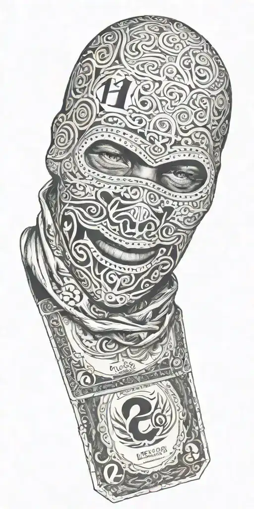 Balaclava Money Cards Hazard Black White