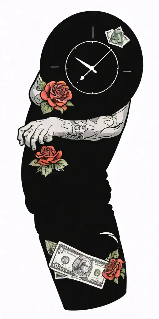 Roses Money Cards Hazard Sign Clock