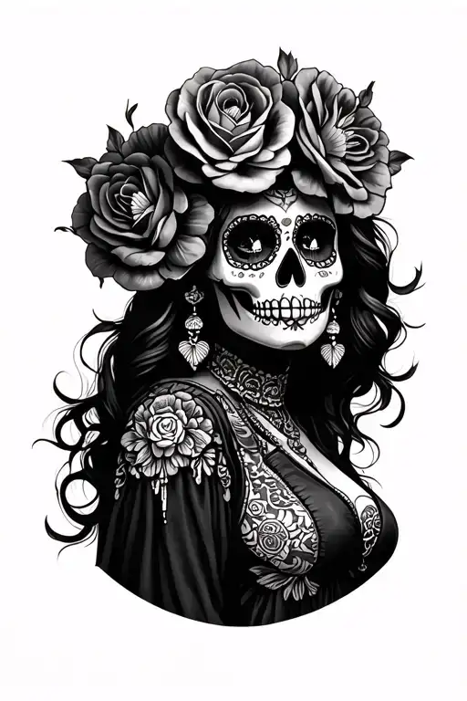 Day Of The Dead Half Sleeve