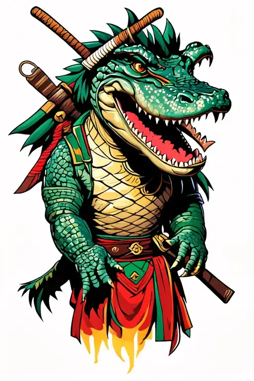 Alligator Samurai Warrior
