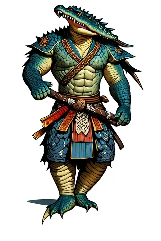 Alligator Samurai Warrior