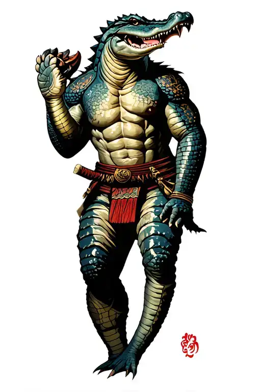 Samurai Standing Aligator
