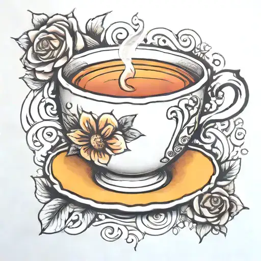 Cute Cup Of Tea Character
