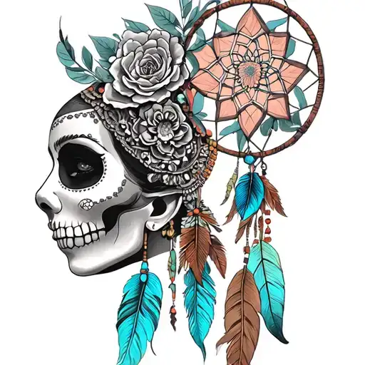 The Dream Catcher And La Catrina