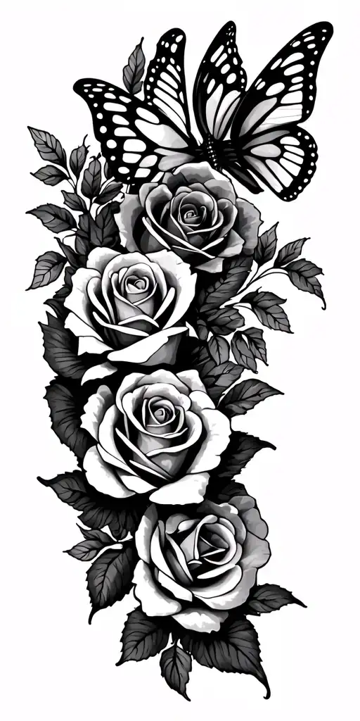 Roses And Butterflies