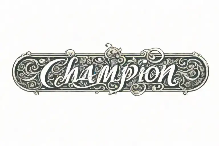 Champion In Fancy Cursive Font
