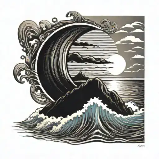 Minimalist Sun Wave Rock Jetty