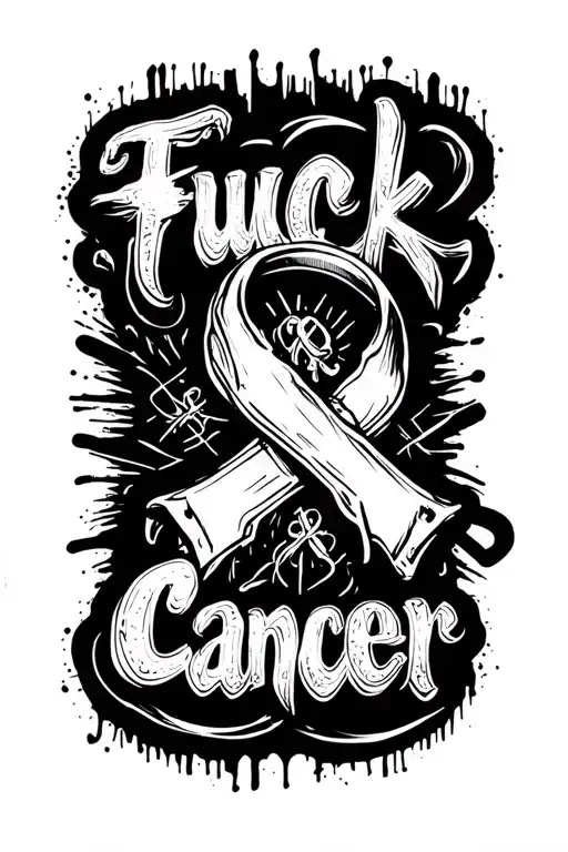 Fuck Cancer Words Written Cool