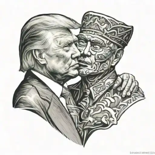 Donald Trump Kissing Vladimir Putin