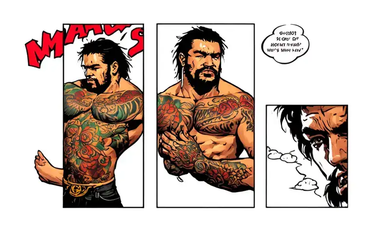 Comic Strip Page With Maui Tattoo Breaks