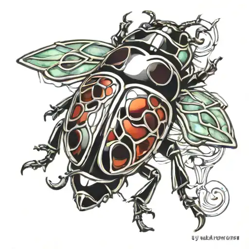 Ladybug Made Of Stained Glass