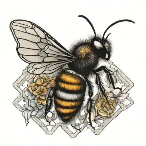 Bee And Honeycomb