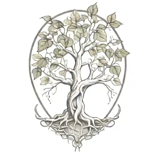 Half Sleeve Morton Bay Fig Tree With Roots