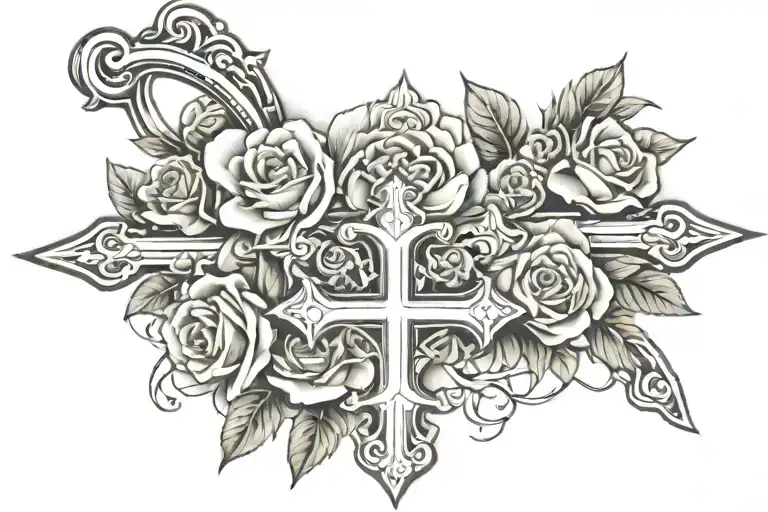 Cross With Roses