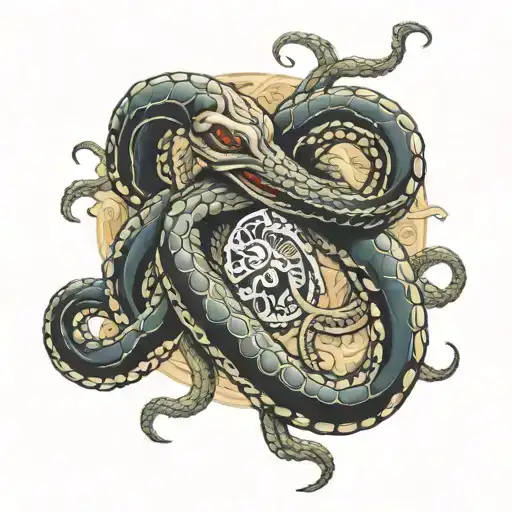 Snake Fighting Octopus
