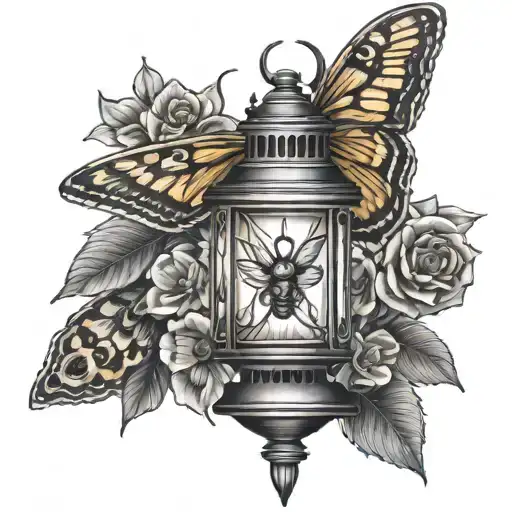 Lantern With Death Moth