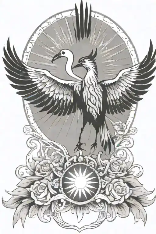 Sun Crane Bird Banner