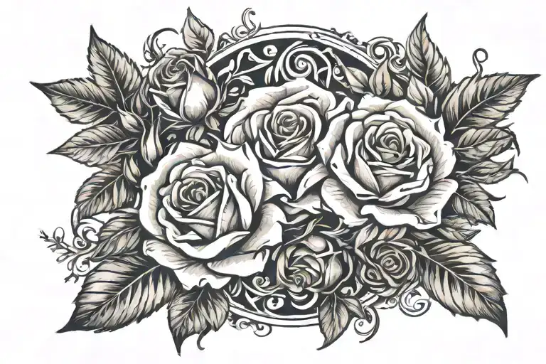 Rose And Laurel Wreath