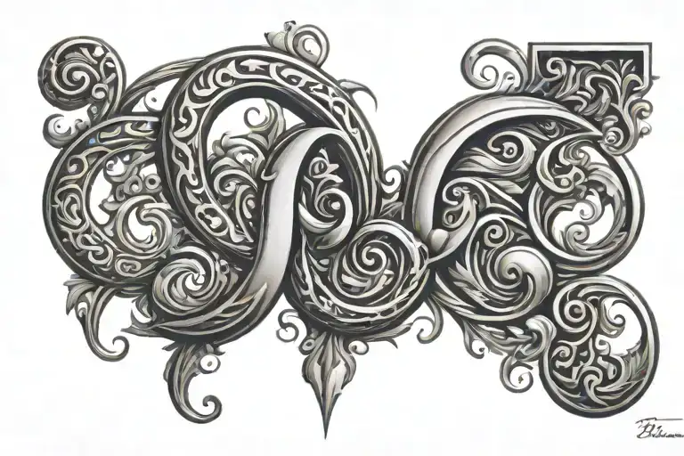 Can You Create A Simple Tattoo With Letter E And That Letter E Should Have Thrishul Symbol