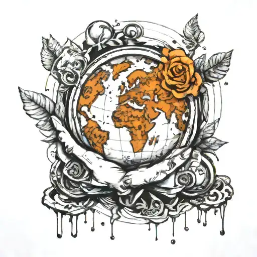 Little Hands Cupping The World With Time Symbolism