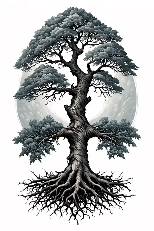 Gaelic Rowan Tree With Roots Reaching Deep