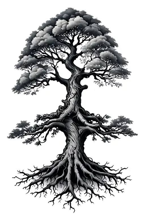 Gaelic Rowan Tree With Roots Reaching Deep