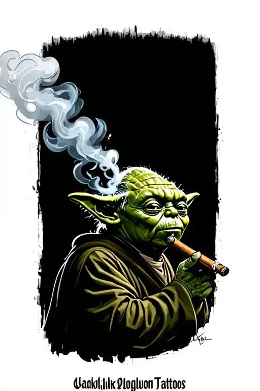 Yoda Smoking A Cigar Smoke