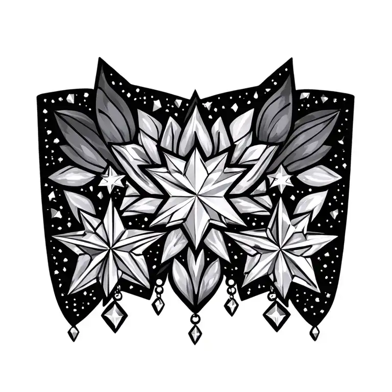 Stars And Diamonds Sparkles Dangling Down Hippy