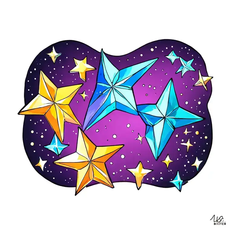 Shooting Stars And Diamonds Sparkles With Space