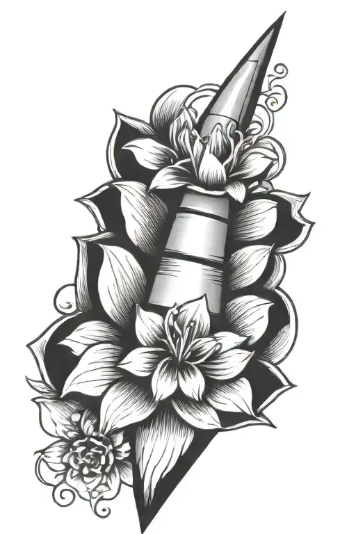 Traffic Cone With Narcissist Flowers